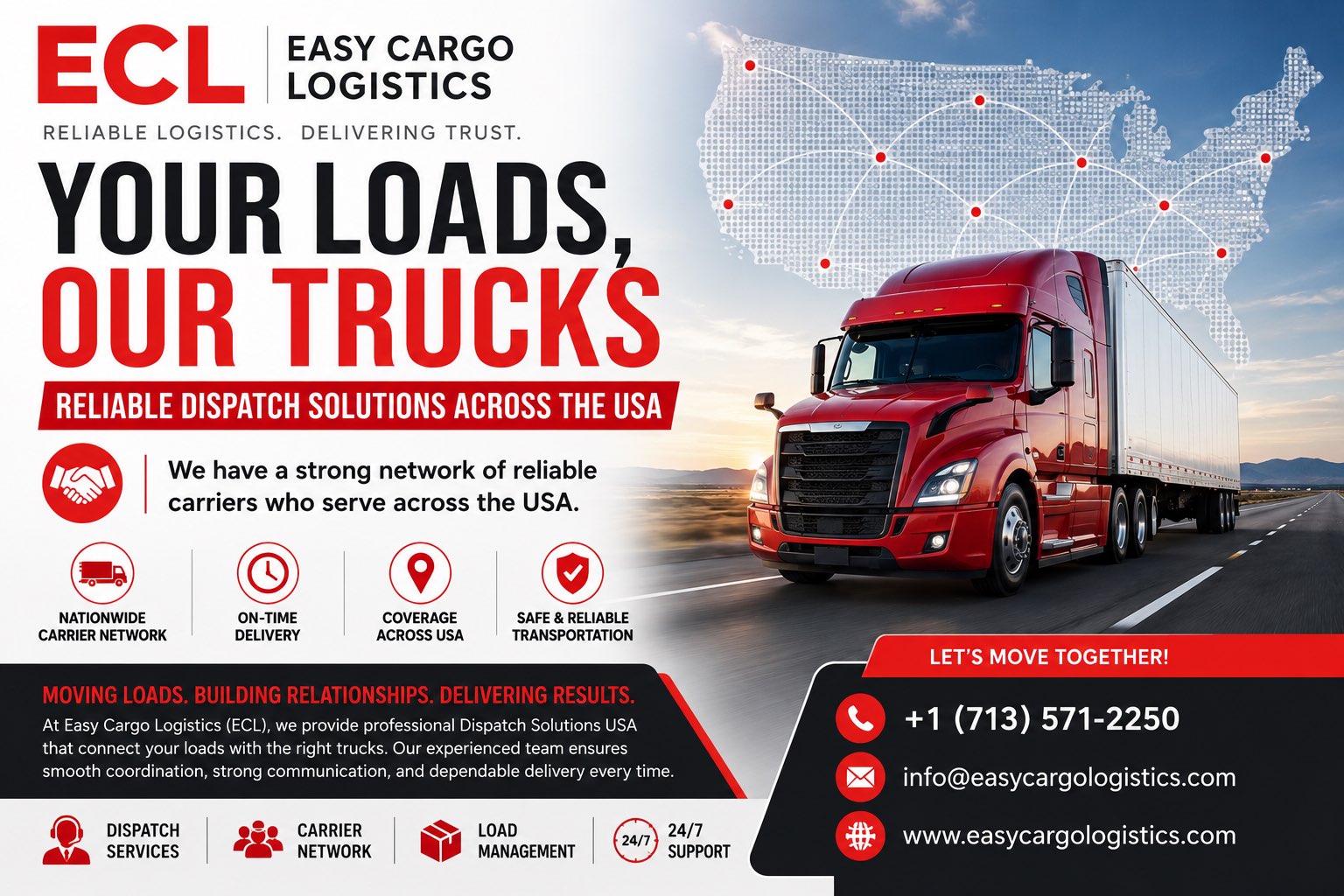 Your Loads, Our Trucks | Reliable Dispatch Solutions across USA